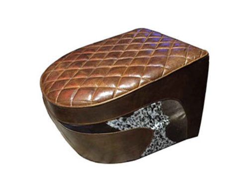 Vintage leather saddle footstool furniture ottoman cigar