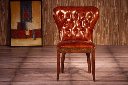 WINGBACK LEATHER SIDE CHAIR