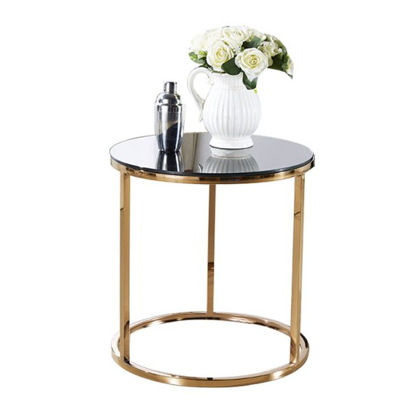 gold stainless steel side table