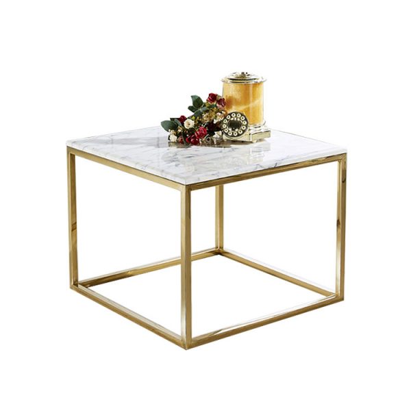 gold stainless steel side table