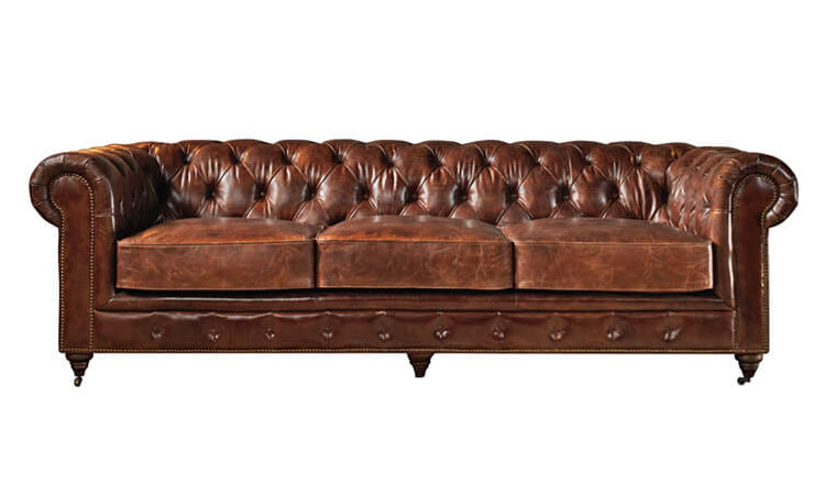 Whole Distress Antique Genuine, Tufted Distressed Leather Sofa