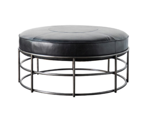 Top grain leather ottoman living room furniture stool