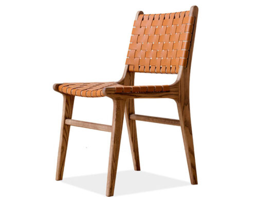 Classic Brown Straps Alina Modern Dining Chair